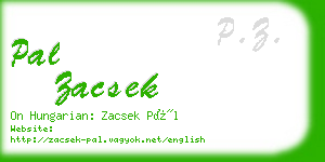 pal zacsek business card